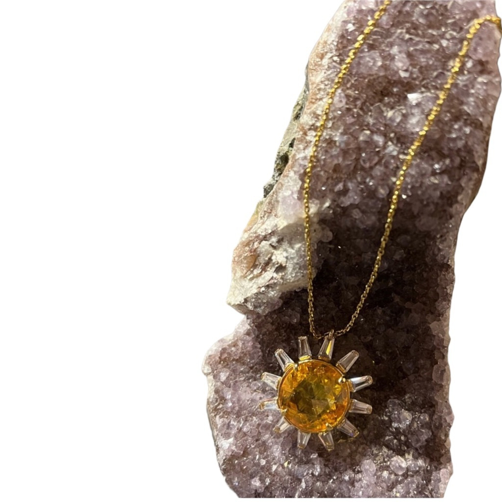 Women Kate Spade Gold Sunburst Statement Necklace OS - Picture 3 of 3